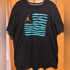 Jordan Black Tee with Gold and Gamma Blue Graphic